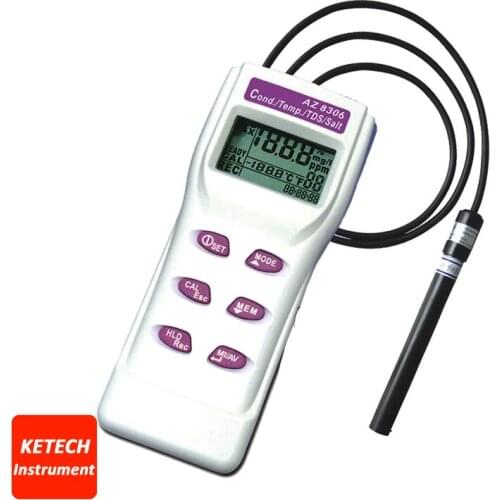 Handheld Conductivity Meter Temperature Tester 2in1 AZ8303