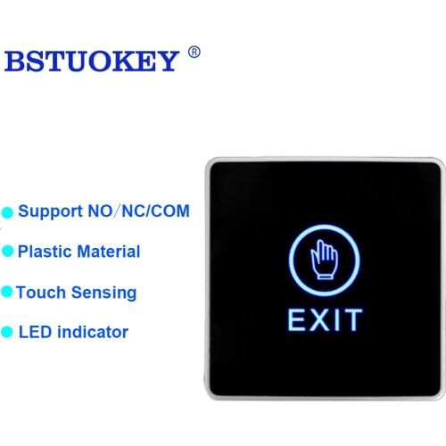 Touch exit button panel NO/NC/COM output backlight for Home Security Protection With LED Indic for access Control System
