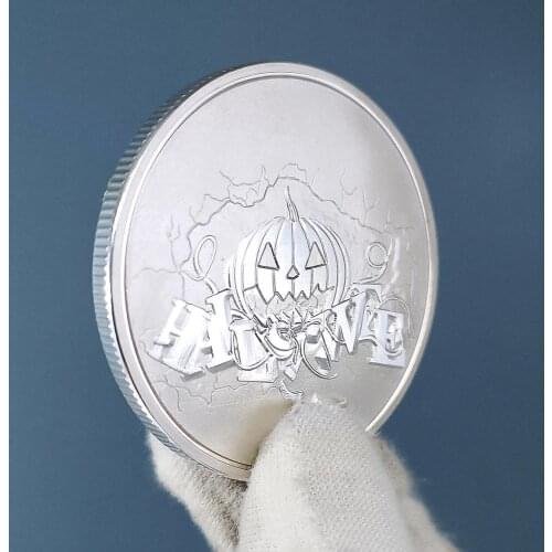 Halloween Silver Coin Souvenir Collection Gifts Coin Bussiness Holiday Gifts