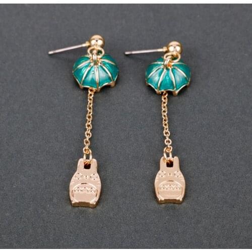 Tororo Earring Japanese Anime My Neighbor Totoro Cute Cartoon Earring Jewelry Enamel Drop Earrings Totoro Lovers Women Girl Gift