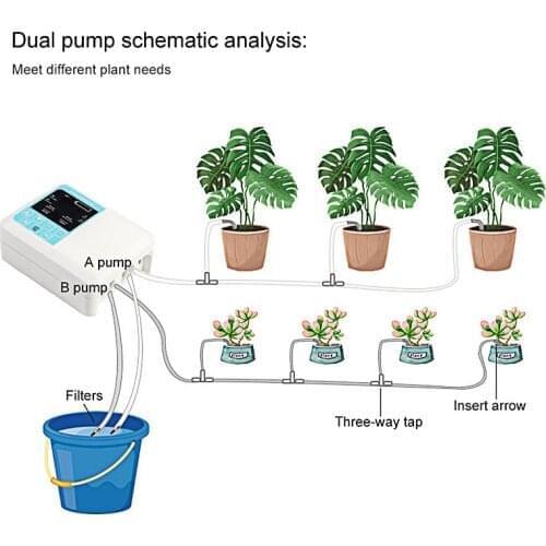 Garden Solar Irrigation Systems Automatic Watering Timer Device Gardening Potted Plant Drip Irrigate Miniature Pump with PE Hose