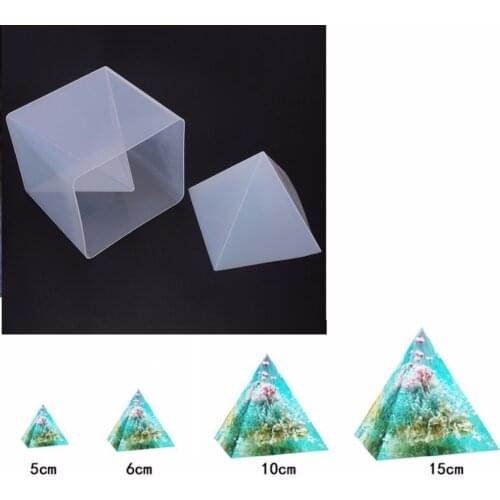Super Pyramid Shape Silicone Mould DIY Jewelry Crystal Mold Resin Craft Jewelry Making Ornament Mold + Plastic Frame