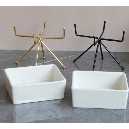 Iron Art Ceramics Storage Box Home Storage Supplies Utility Cosmetic Container Desktop Holder Office Desk Accessories