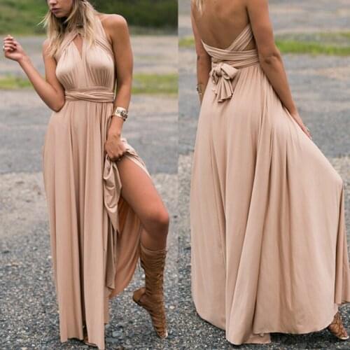 Maxi Dress Sexy Women Summer Solid Dresses Multiway Bridesmaids Convertible Wrap Party Long Dresses Robe Longue Femme 2021 New