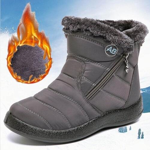 Snow Boots Women Winter Warm Women Boots Round Toe Women Shoes Waterproof Boots For Ladies Outdoor Female Flats Shoes Plus Size