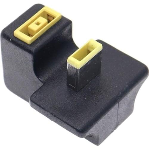 1Piece 180 Degree Angled Rectangle Port Male to Female Extension Charger Adapter For Lenovo ThinkPad