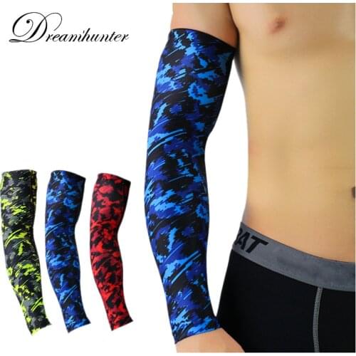 1 pc arm protector Sports Bracers Extended Breathable sunscreen elbow cuff Arm Sleeve pad basketball badminton volleyball gear