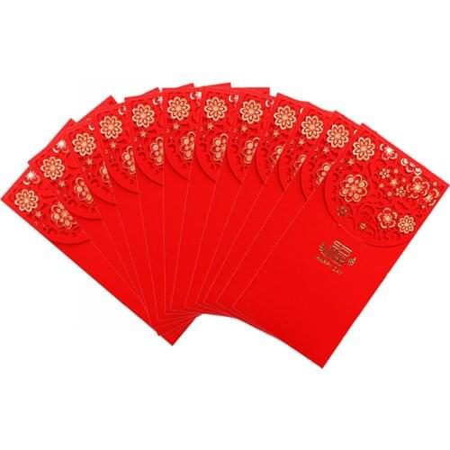 12 Pack Chinese Red Envelopes Wedding Lucky Money Pocket Red Packet for New Year Birthday Party