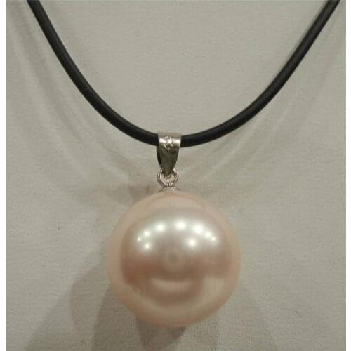 16mm Beautiful pink shell Pearl Pendant Necklace 17">Dongguan girl jewerly Store FREE SHIPPING