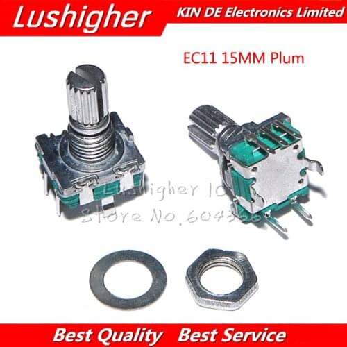 5PCS EC11 15mm Plum Hle Rotary Encoder Coding Switch Digital Potentiometer With Switch 5 Pin DIY