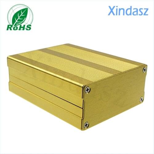 5pcs/lot Aluminum Project Box Enclousure Cases Electronic, electrical metal boxes golden color 95*76*35mm(L*W*H)