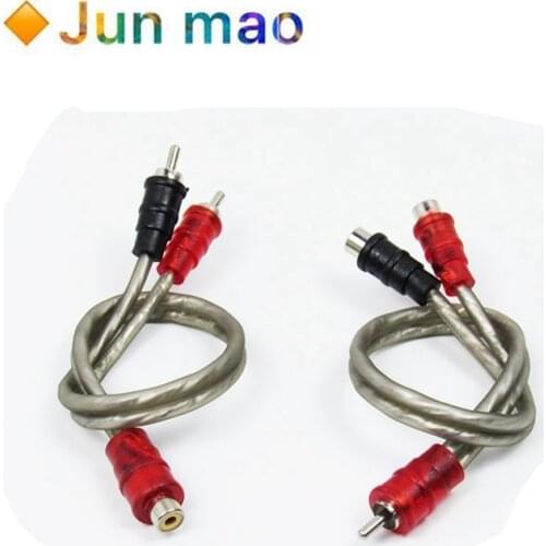 1Pcs Car Audio Cable 1 Male To 2 Female / 1 Female RCA 2 Male Adapter Cable Wire Splitter Stereo Audio Signal Connector