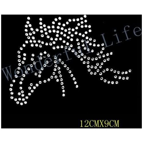 Free shipping Horse Head Iron on Crystal Rhinestone Transfer Bottom Price 4 Horse Lovers