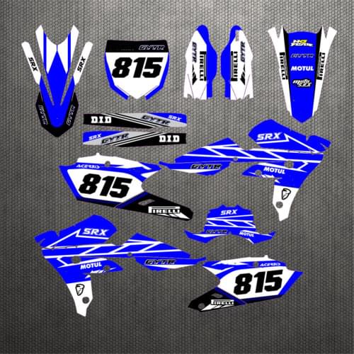 Free custom number name Motorcycle Stickers GRAPHICS Backgrounds Decos Kits For YAMAHA WR250F WRF250 2015 2016 2017 2018 2019