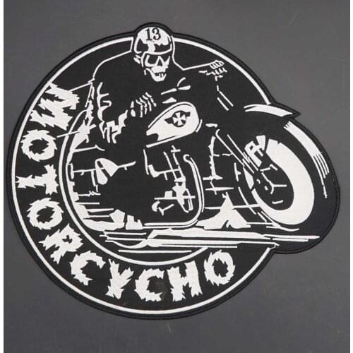 Large Motorcycle Embroidery Patches for Jacket Back Vest Motorcycle Club Biker Iron on Backing