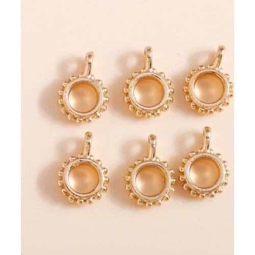 60pcs Gold Color Big Hole Alloy Spacer Bails Beads Charms for Bracelets Necklace Jewelry Findings DIY Craft Supplies Accessorie