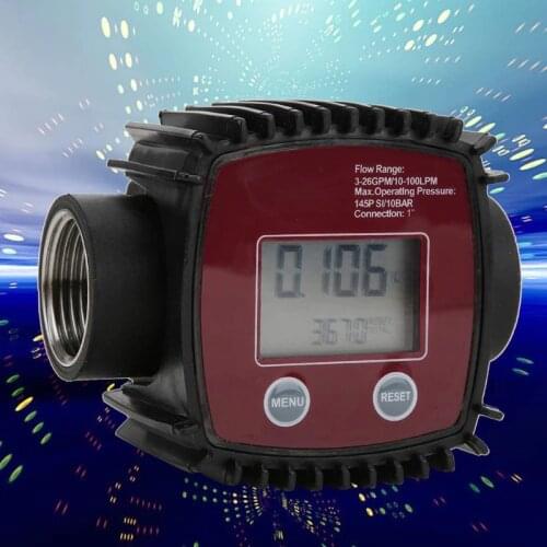 Digital Flow Meter Professional K24 Turbine Digital Die sel Fuel Flow Meter Compatible with Chemicals Water Petroleum R7UB