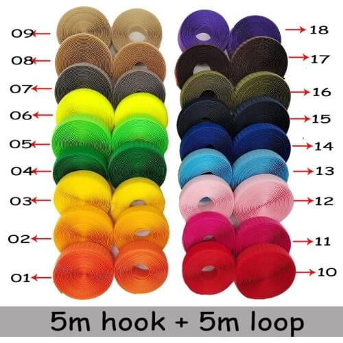 20mm colour adhesive fastener tape hooks and loops magic sewing tape strap for shoe repair clothing DIR 5m hook + 5m loop