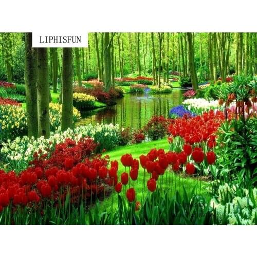 Diy Diamond Painting Picture Diamond Cross Stitch Landscape Resin Square Diamond Sets Unfinished Decorative Diamond Embroidery