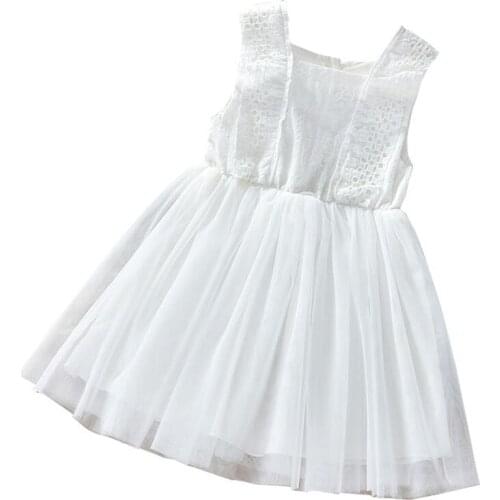 Baby Girls Casual White Princess Dress Infant Kid Off Shoulder Lace Hollow Christening Gown Baptism Dresses for Little Girl 1-5Y