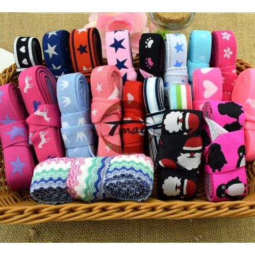 #282-1 embroidery jacquard Elastic Bands Edge Soft Waistband hair Elastic bands Nylon Webbing Sewing Supplies Accessory 20 Yards