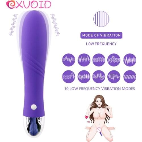 EXVOID G-spot Massager AV Stick Dildo Vibrator USB Charging Strong Bullet Vibrator Magic Wand Silicone Sex Toys for Women