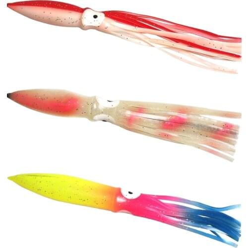 TPR Artificiais Octopus Lure Bait Soft Rubber Squid Lures 18.5cm /12g 19.5cm/14g Octopus Soft Fishing Lures Tuna Sailfish Lures