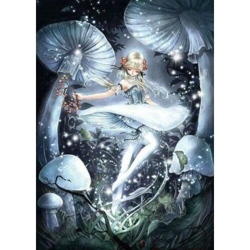 Mushroom Fairy Angel Diamond Painting Cross Stitch 5d Full Square/Round Embroidery Kits Diamond Mosaic Wall Treatments Painting