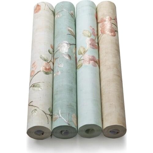 Classic Wall Paper Home Decor TV Background Wallpaper roll Wallcovering 3D Non-woven Rustic flowers Wallpaper for Living Room