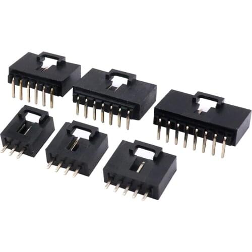 10PCS Dupont Connector MX2.54 Single Row With Belt Buckle 2.54MM Straight Pin Header Curved Pin Header 2P 3P 4P 5P 6P