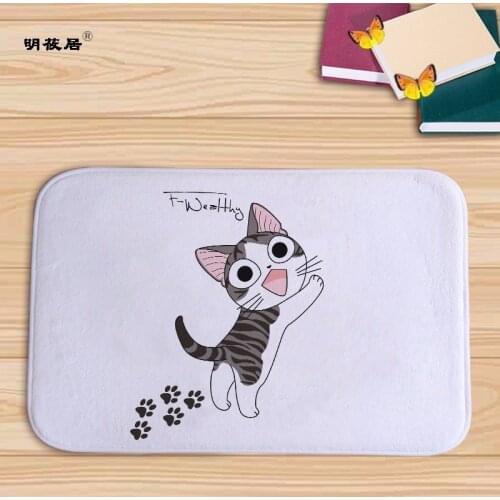 Home decor Cartoon Chi Sweet home cat printed bath mat floor mats in kitchen carpet 40x60cm Flannel DoormatTapete for Bed Room