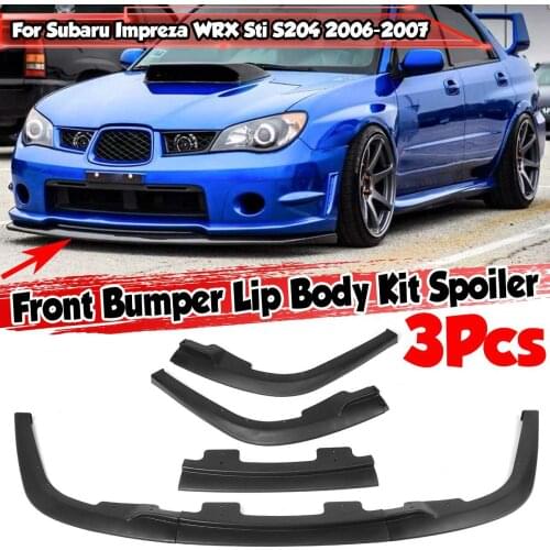 Matte Black 3x Car Front Bumper Splitter Lip Diffuser Body Kit Spoiler Guard Protector For Subaru Impreza WRX Sti S204 2006-2007