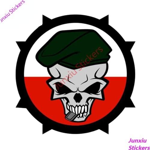 Cartoon Soldier Skull Stickers Funny Cool Decor for Rear Windshield Bumper Laptop Scratch-Proof Exterior Vinyl Decals PVC13x10cm