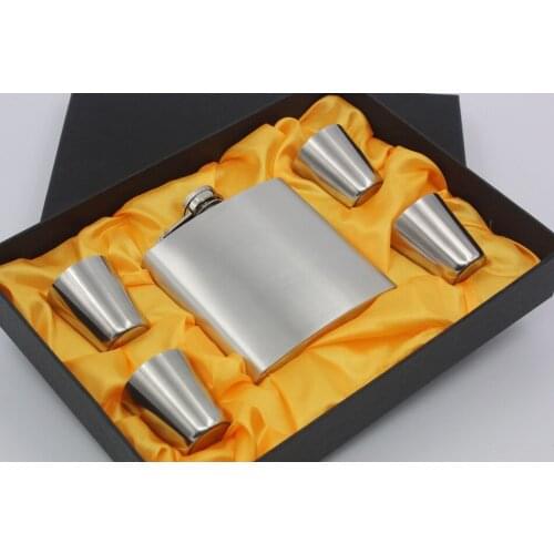 Stainless steel bottle set 6 oz portable outdoor liquor bottle metal Japanese wine bottle