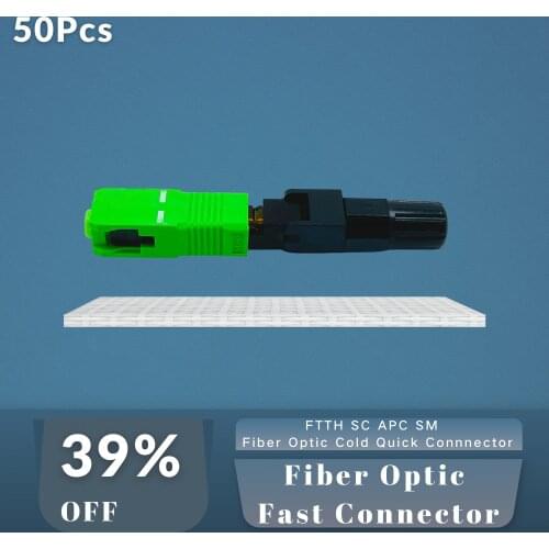 Low Price FTTH SC APC Fast Connector SM Cold Fiber Optic Quick Connnector APC 50 PCS