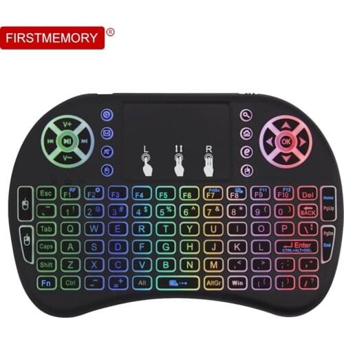 I8 Mini Wireless Keyboard With RGB Backlight Gaming Keypads Teclado With Remote Control Air Touchpad Mouse For Android PC Laptop