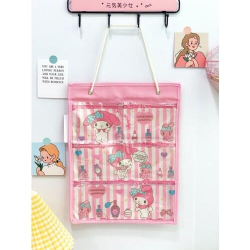 New cute pastoral style cartoon wall hanging bag sundries bag hanging pocket five large storage bag storage bag