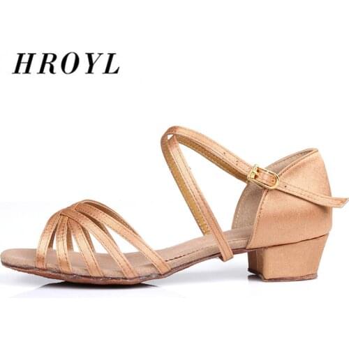 Wholesale Latin Dance Shoes Ballroom Tango For Women Child Low Heeled Girls Dancing Shoes High Quality 18.5-25.5cm
