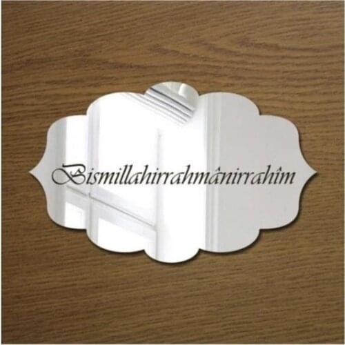 Ömr Designed Gift Basmala Plexiglass Door Ornament Chrome Mirror wall graphics gráficos de parede настенная графика