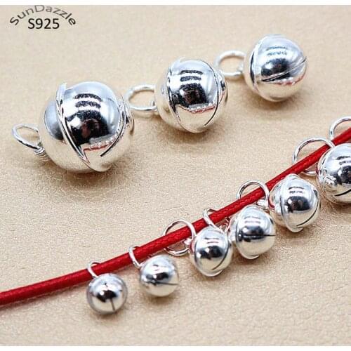 Genuine Real Pure Solid Plain 925 Sterling Silver Pendants DIY Jewelry Making Ringing Bell Necklace Bracelet Pendant Findings