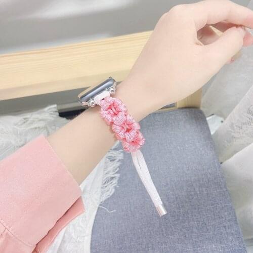 For Apple Watch Band 40mm 44mm Sport Loop Woven Nylon Rope for iWatch Lady Strap Replacement Wristband 6SE 5 4 3 2 1 38mm 42mm