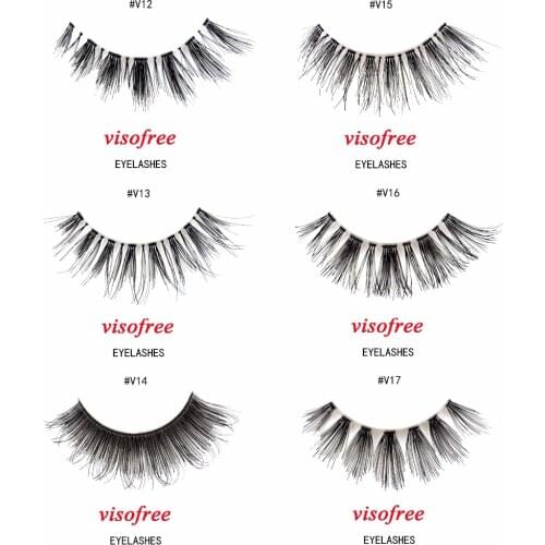 Visofree Lashes 100% Pure Human Hair Eyelashes Natural Long False Eyelashes Hand Made Full Strip Lashes Daily Wear Lashes