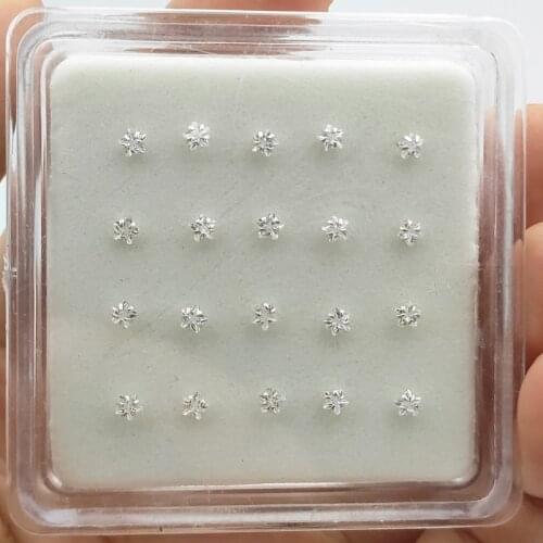 925 sterling silver Star cubic zircon Nose Stud body piercing jewelry 20pcs/pack