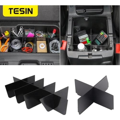 TESIN ABS Car Interior Modified Armrest Box Co-pilot Storage Box Multi-function Partition Accessories For Jeep wrangler JL 2018