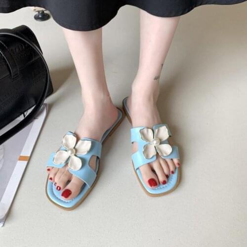 TGHDOFrand Designer Fashion Women Slippers Lotus button Genuine Leather Narrow Band Peep Toe Flat Sandals Luxury Ladies