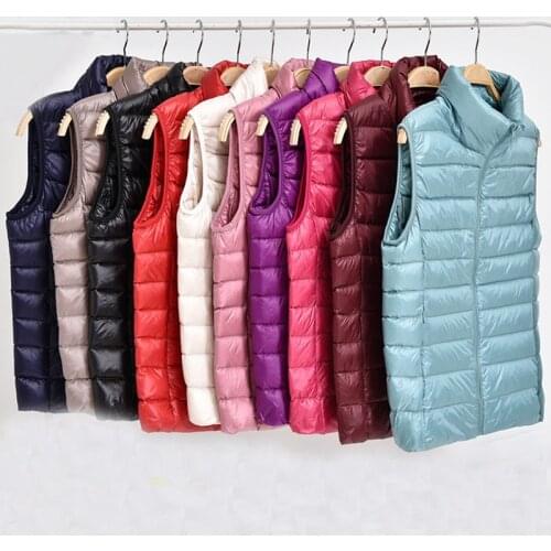 2020 New Autumn Women Ultra Light Down Vest White Duck Down Coat Parka Ladies Sleeveless Waistcoat Plus Size 4XL