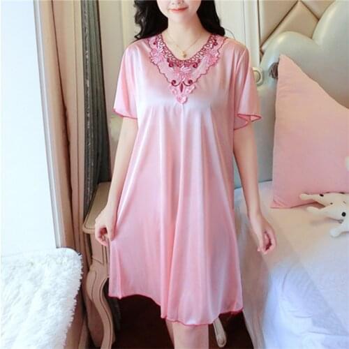 Female Summer Nightgown Solid Color Night Dress Thin Strap Cute Dresses Homewear Women Short Sleeve Sleep Dress