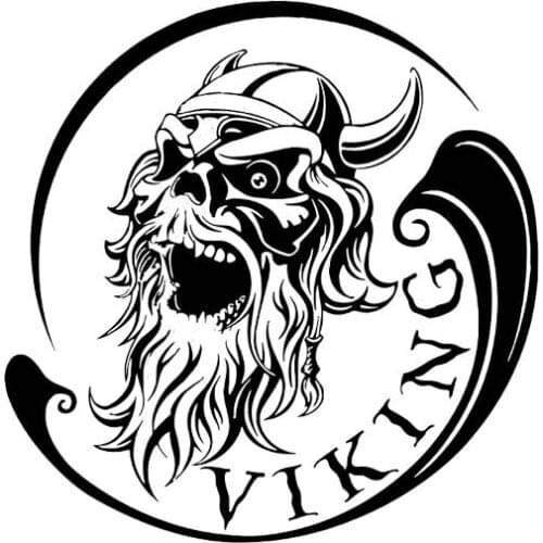 13.5*13.5CM Powerful Firece Viking Fighter Covering The Body Cool Warrior Decal Black/Silver Car Sticker Vinyl C20-1720