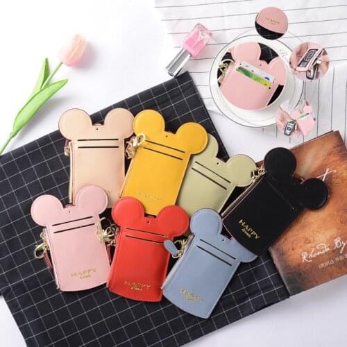 2019 New Cartoon Accessory Card Bag Universal Multi-function Fashion Breast Card Clip Pure Color British Style Neck Card Clip