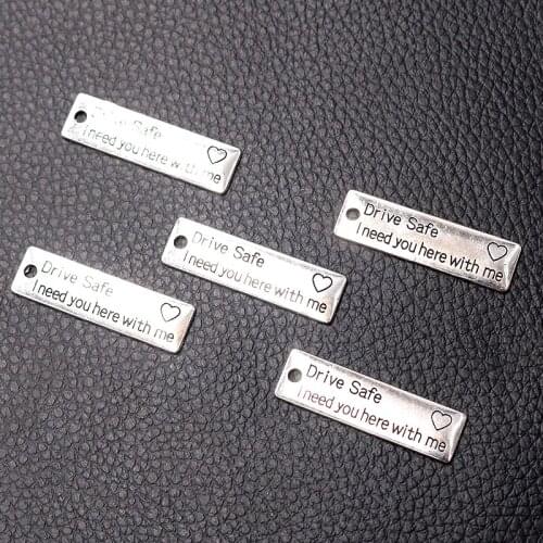 8pcs/lot Silver Plated i need you here with me Charm Metal Pendants DIY Necklaces Bracelets Jewelry Handicraft Accessories 34*10